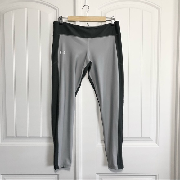 Under Armour Compression Drawstring Two Gray Tones, Pocket Leggings XL - Picture 2 of 13